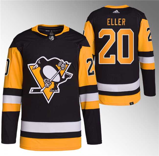 Mens Pittsburgh Penguins #20 Lars Eller Black Stitched Jersey1